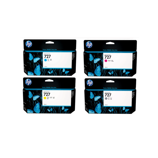 HP 727 Ink Cartridge, 130ML & 300 ML ( VARIOUS COLORS AVAILABLE)